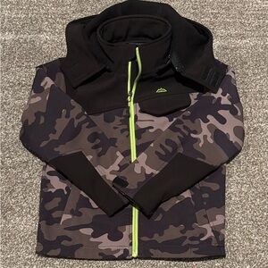 Snozu Kids Camo Jacket with Black and Green Accents